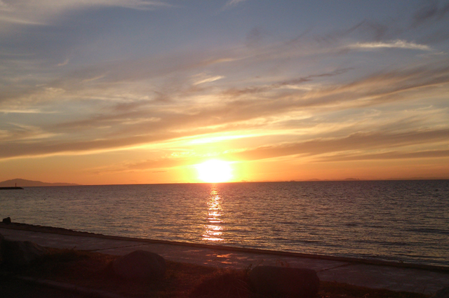 多賀の浜の夕日